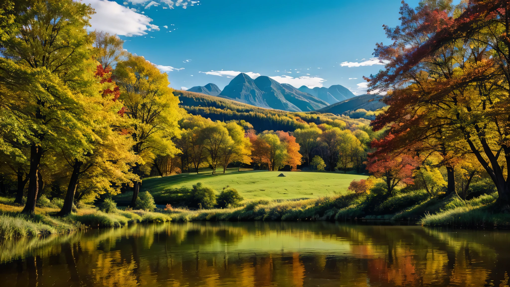 Landscape idylic beatuiful nature impressive, intensive colours