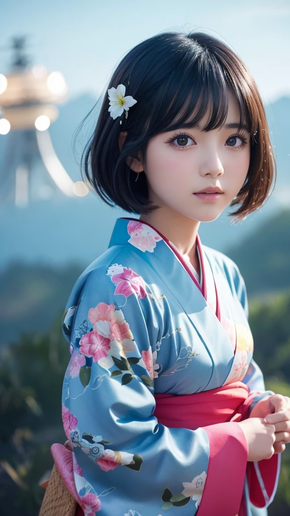 god、girl、kimono、Bob Hair、Space、Second dimension beautiful girl、anime