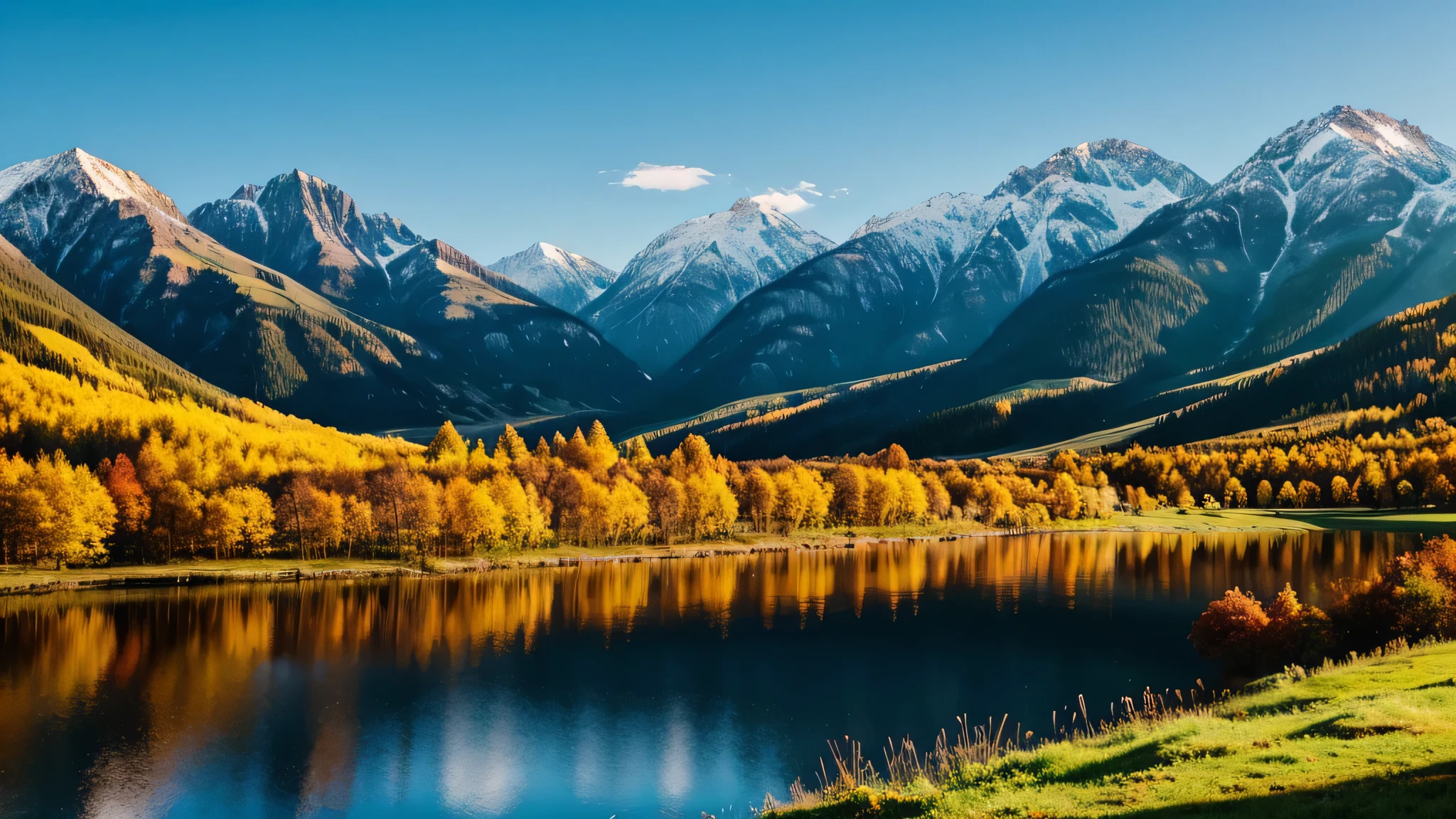 Landscape idylic beatuiful nature mountains impressive, intensive colours