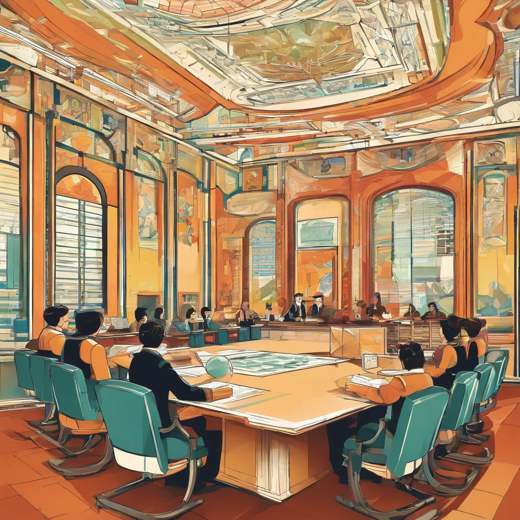"A modern classroom with students of various ages attending a lesson on home economics, with a teacher explaining the use of spreadsheets and financial graphs."