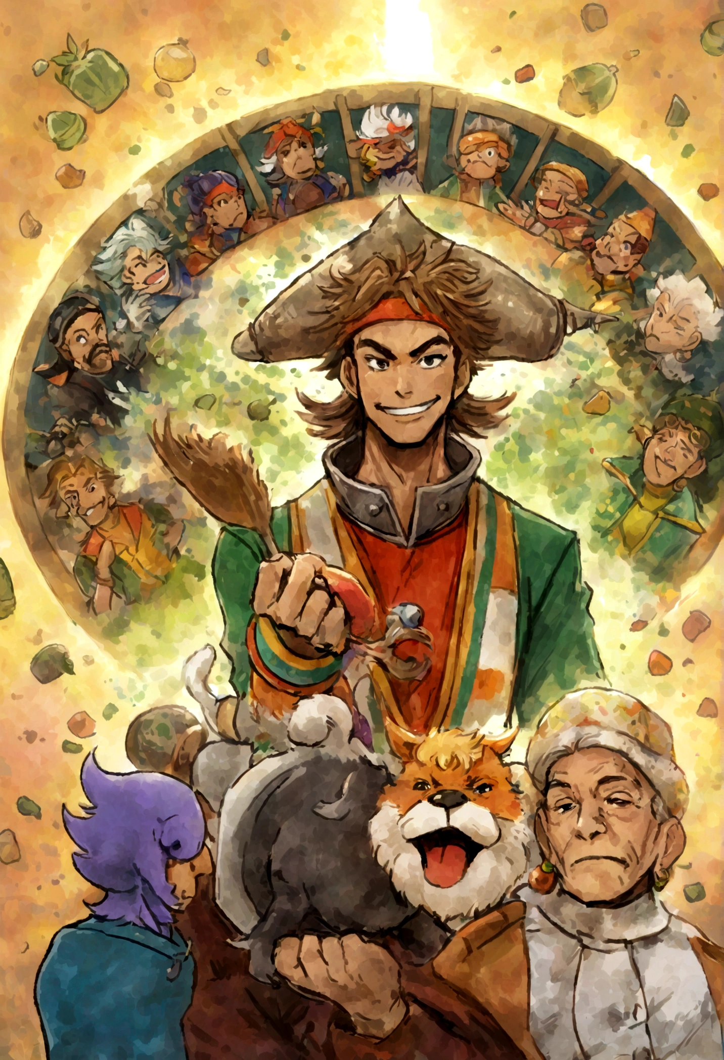 Fazendas de gado, desenho estilizado, vaca pastando, cores 4 bits,