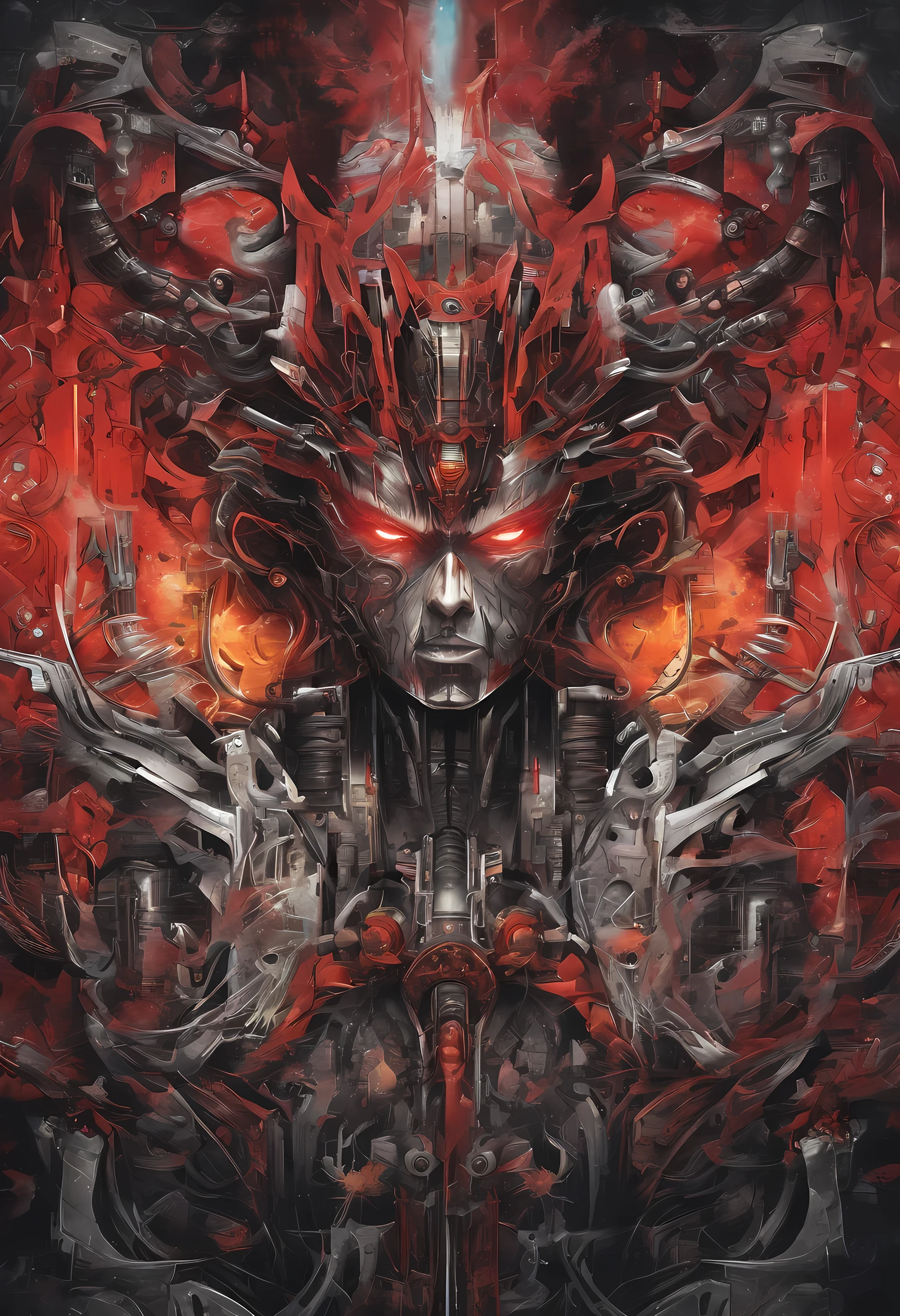 blood rein,Portrait Of A Biomechanical Warrior,bullet dodger, Smooth, Explosion Of Liquid Splash,Sci-Fi, centralized portrait, Seb Mckinnon, H.R. Giger, Eldritch, Karol Bak, Mixed Media, Hyperrealism, Photorealism,[octane render]