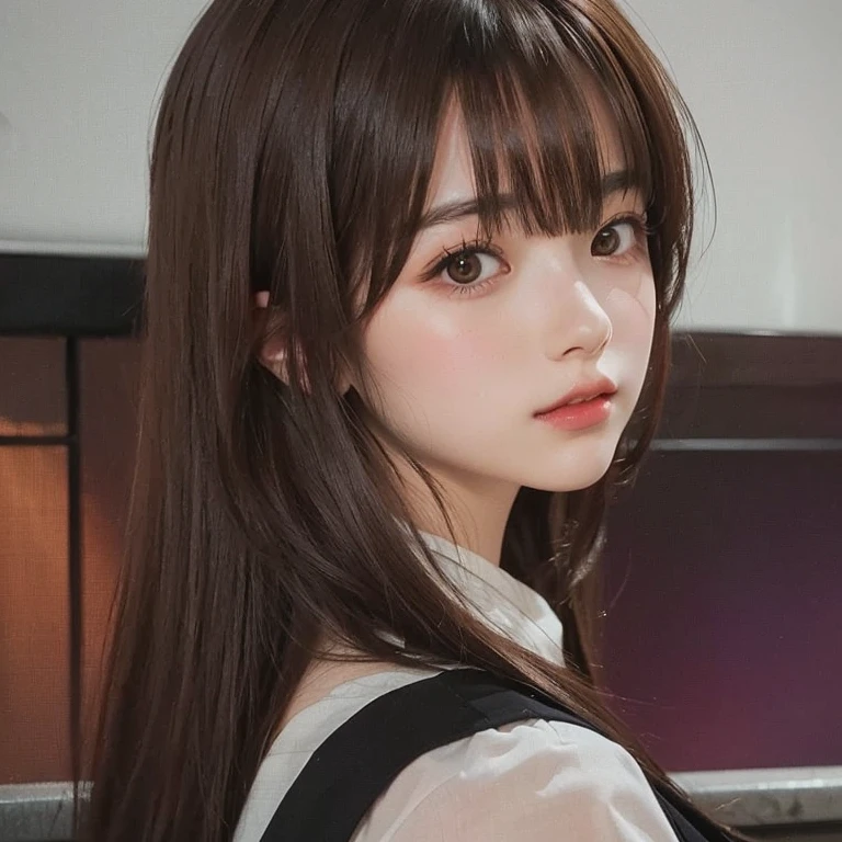 blush,,long hair ponytail,wearing a white polo shirt,Wearing jeans,Enjoying dating,amusement park,close up of face,((8K, Raw photo, best quality, muste piece:1.2), (Reality, photorealistic:1.4), (Highly detailed 8K wallpaper), Depth of bounds written, cinematic lighting, soft light, detailed beauty eye,Shiny and smooth light brown ponytail, asymmetrical bangs, shiny skin, super detailed skin ,high resolution, high detail, detailed hairstyle, detailed beauty face, hyper real, perfect limbs, perfect anatomy ,1 Japanese girl,famous japanese idol, perfect female body,shy smile,short eyelashes,double-edged eyelids,look straight here,Hair style is ponytail,Do not join hands