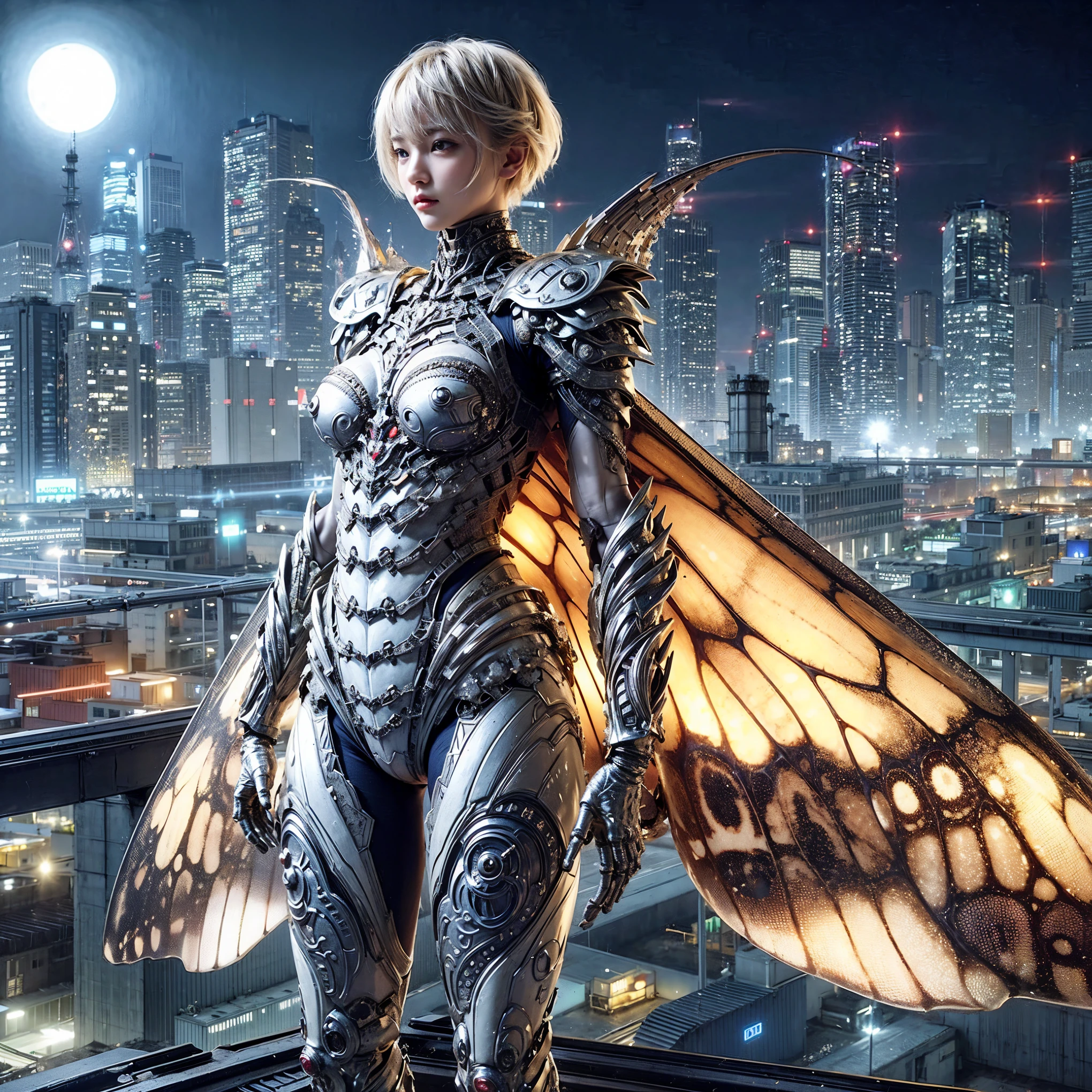 (extremely intricate all details)、(extremely realistic all Texture) 、glossy Texture、Navy blue heavy mechanical armor resembling a pillbug, designed by Hajime Katoki、1 person、Beautiful female soldier、Multi-legged、Heavyweight、Heavy Armor、Firearms、Ultra-realistic、Full Body Shot、Night view of the bayside industrial area、Spotlight lighting to illuminate characters、Please generate at least 4 copies.