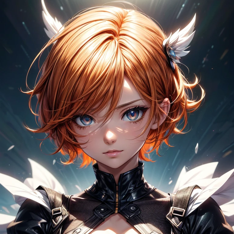((ultra detailed)),((Bright eyes)), (Detailed eyes) , 8k, blink blink, ((realistic skin)), (wild hair), (short hair:1.3)(orange hair)(flat chest), ((shiny facial skin)), a colorful dress, rossdraws pastel vibrant, rossdraws cartoon vibrant, style anime 8k, beautiful portrait, artgerm colorful!!!, ! dream artgerm, beautiful anime girl, styled digital art, art wallpaper 8k, digital art, extremely detailed artgerm,