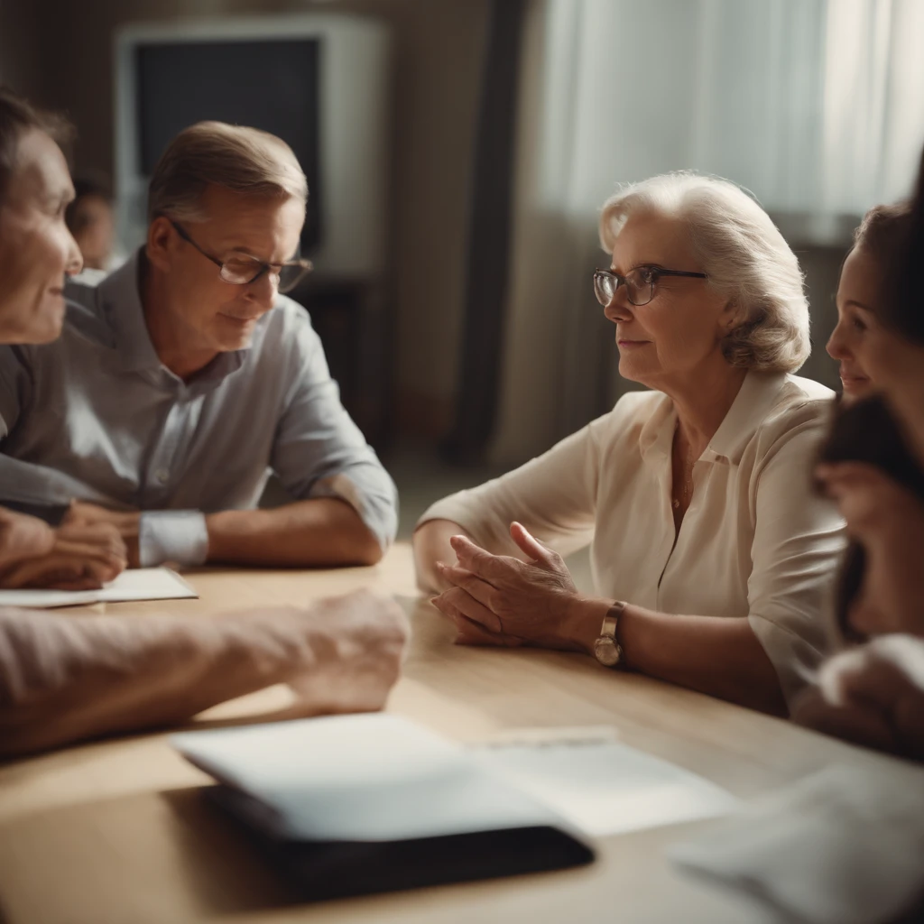 "A financial education workshop with adults of different ages, watching an investment presentation, savings and retirement planning."