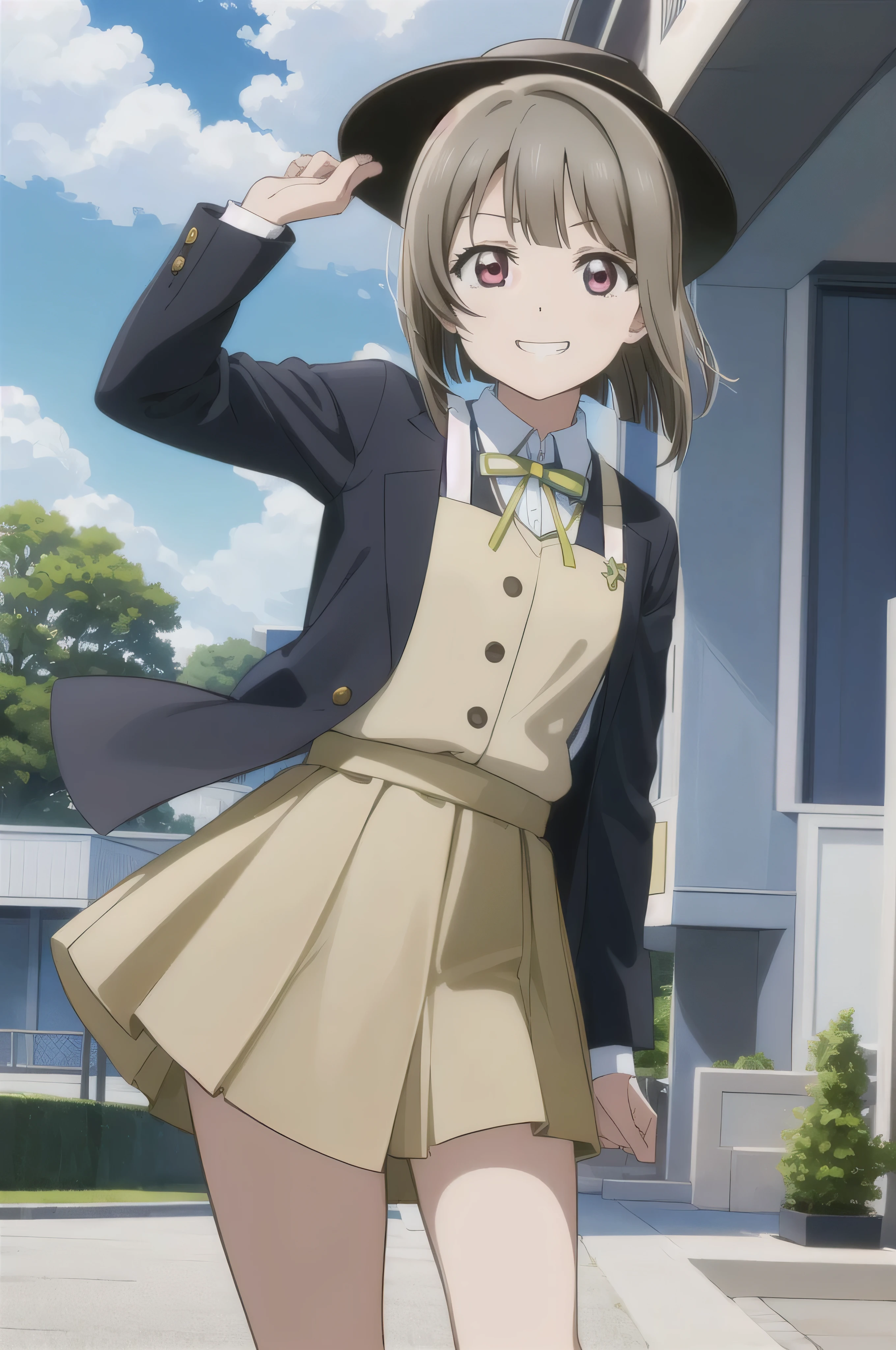 (highest quality, masterpiece:1.2), One girl, alone, cute, View Viewer, , Cowboy Shot,closed mouth
,nakasu kasumi, nijigasaki academy ,smile worst,smile evil,evil smile,evil grin,shaded face,short hair,