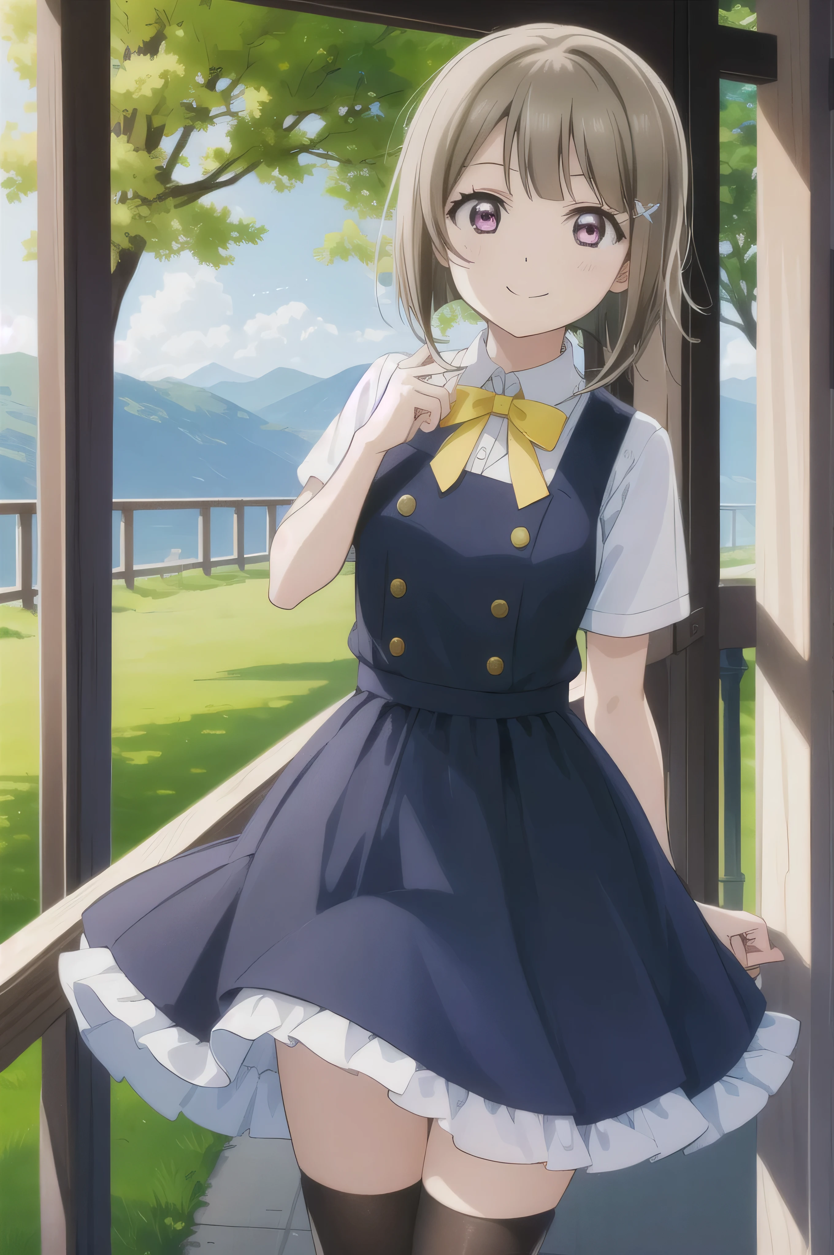 (highest quality, masterpiece:1.2), One girl, alone, cute, View Viewer, , Cowboy Shot,closed mouth
,nakasu kasumi, nijigasaki academy ,smile worst,smile evil,evil smile,,shaded face,short hair,