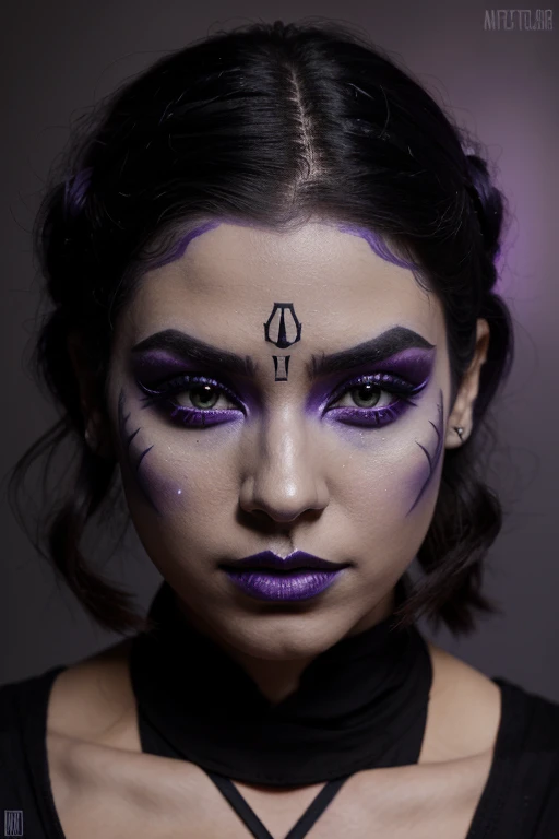 Star wars makeup (Purple black) Star wars style. Full face artistic makeup, face tribal ornaments