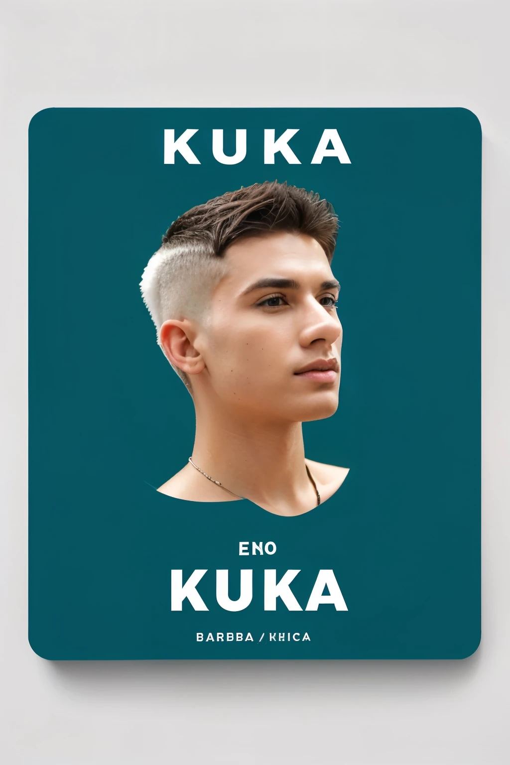 Logo de barberia con el nombre de "Kuky cut"