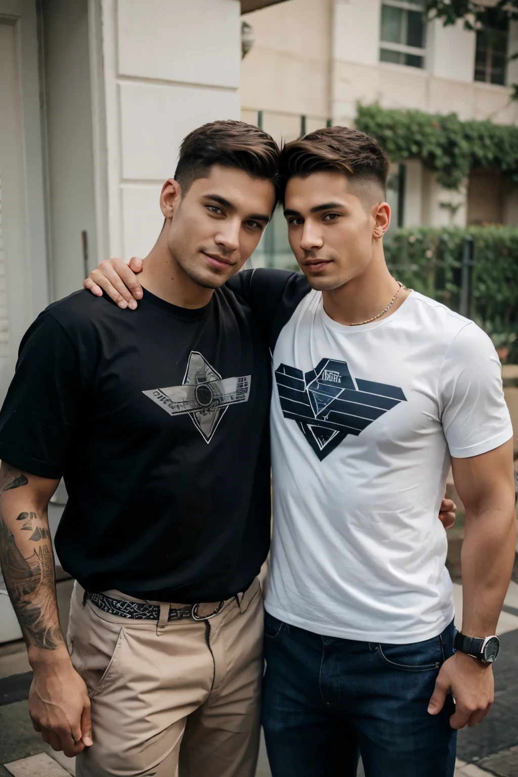 Two male friends together and united like brothers 