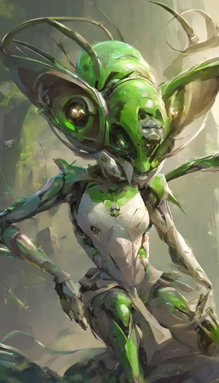 Un anime de Jennifer Lopez es una mantis anthropomorphic  en estilo de arte de (Shin'ichirō Watanabe) 