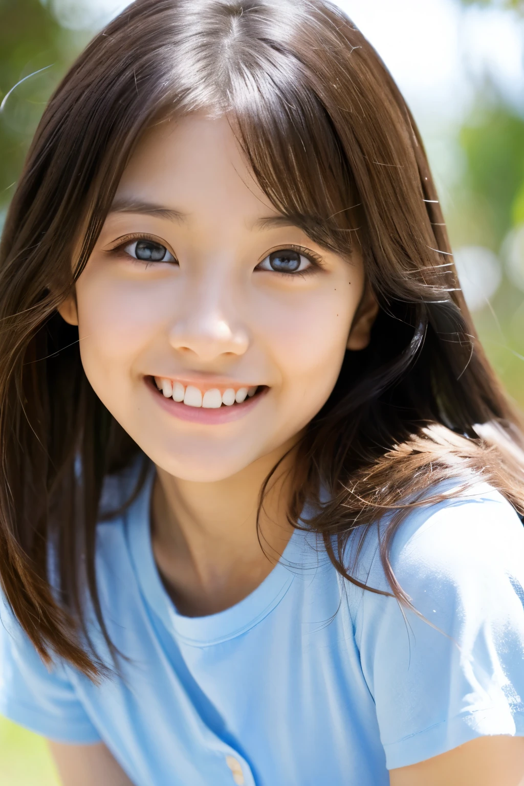 18Year、smile、beautiful、Shining Eyes、stare、,Big eyes、