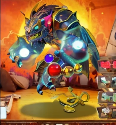 Monster coming out of a lamp 