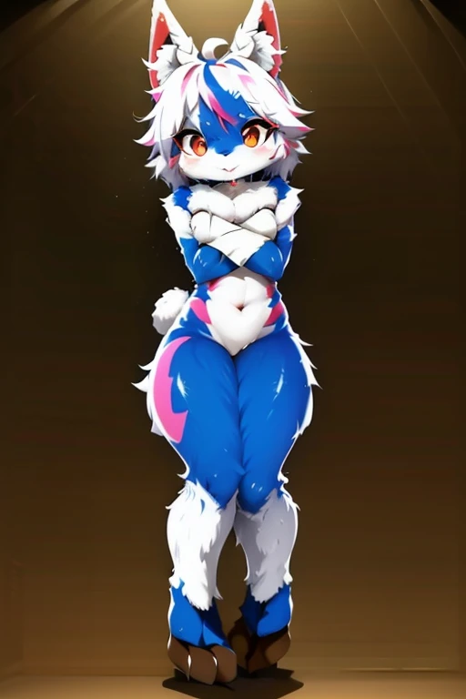 Cartoon animal design, Flat style cute rabbit full body photo, Simple but still stylish, Fresh flat style, Cyberpunk elements are used freely, The front shows a charming and cute posture, Feet down，Pose cute
