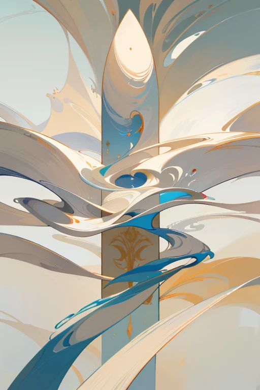 Elegant abstract calligraphy artistically unfolds on pristine white canvas, the intricate brushstrokes forming a harmonious composition of fluid lines and interwoven curves. The piece radiates a sense of tranquility and balance, as if the very essence of harmony is captured and preserved within its borders. With the artist's hands poised delicately above the canvas, one can almost sense the thoughtful intention that breathes life into the work. The masterpiece, completed in oil paints, displays an unparalleled level of detail and hue, captivating the viewer's attention and stirring the soul in equal measure. The canvas stands tall, a testament to the