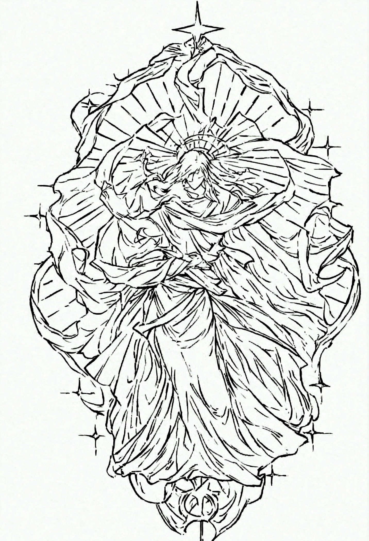 Create a minimalistic religious tattoo, sized 5cm x 5cm, located on outer wrist, line art tattoo design with black ink, based on the bible verse: Jesus, Jesus You make the darkness tremble Jesus, Jesus You silence fear”, the design should be on a white background,