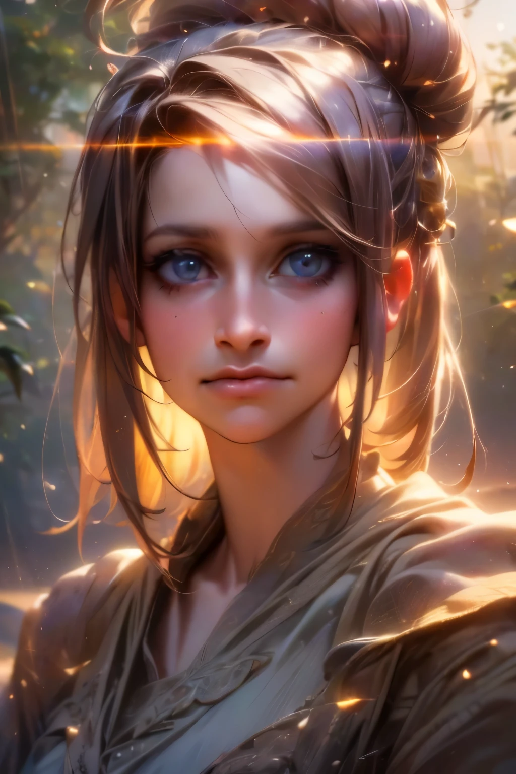 (best quality,4k,8k,highres,masterpiece:1.2),ultra-detailed,(realistic,photorealistic,photo-realistic:1.37),beautiful detailed eyes,beautiful detailed lips,extremely detailed eyes and face,longeyelashes,1 girl,portrait,fantasy landscape,magical forest,glowing fireflies,warm sunlight,dramatic lighting,vibrant colors,cinematic