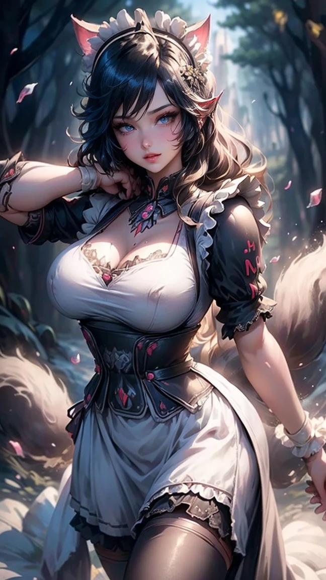 highest quality、masterpiece、8k、Realistic、超High resolution、Very delicate and beautiful、High resolution、Cinema Lighting、medium range shooting、Portraiture、((Perfect female body:1.6))、Opposition、Looking at the audience、((Human Cat:1.4))、Colours in harmony with nature、strong、Flexible body、(Big Breasts:1.4)、A smile suits you、strong and muscular physique、Feel the strength of a warrior、((Maid from Another World:1.6))、Warm and smiling、Be compassionate、Approachable、walk with purpose、Confident Steps。
