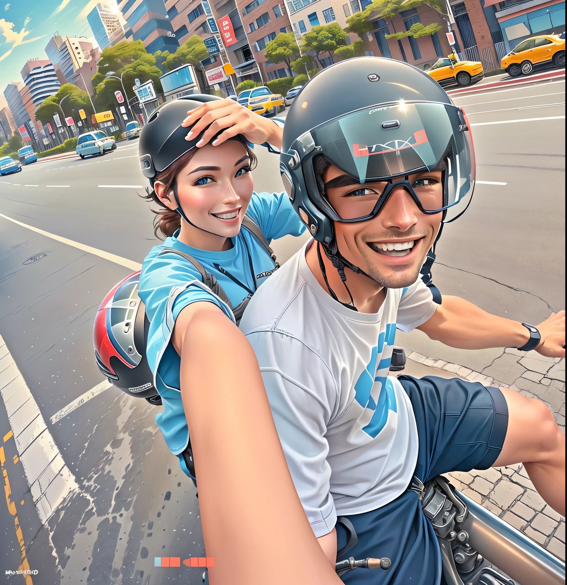 There are two people riding motorcycles on the street, Riding a motorcycle, Shot with GoPro9, About Go Pro Hero8, low quality footage, , Happy!!!, Helmet not included, Cycling on the road, High Field of View, 