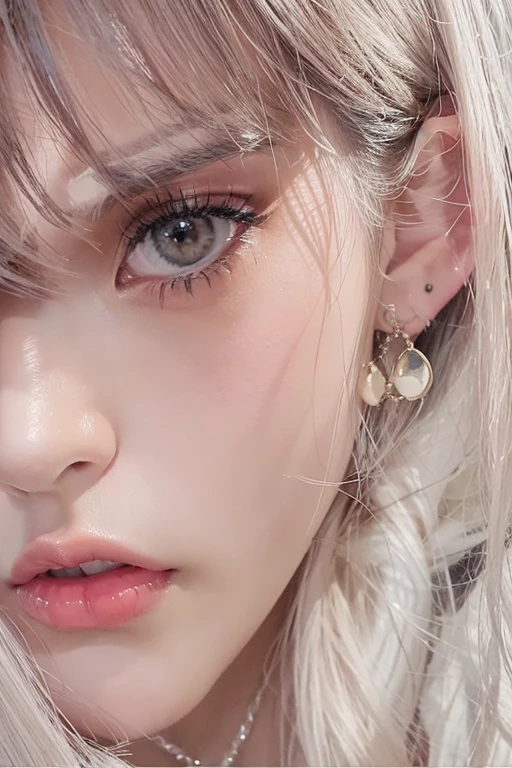Naked beautiful girl On all fours Sad face Earrings