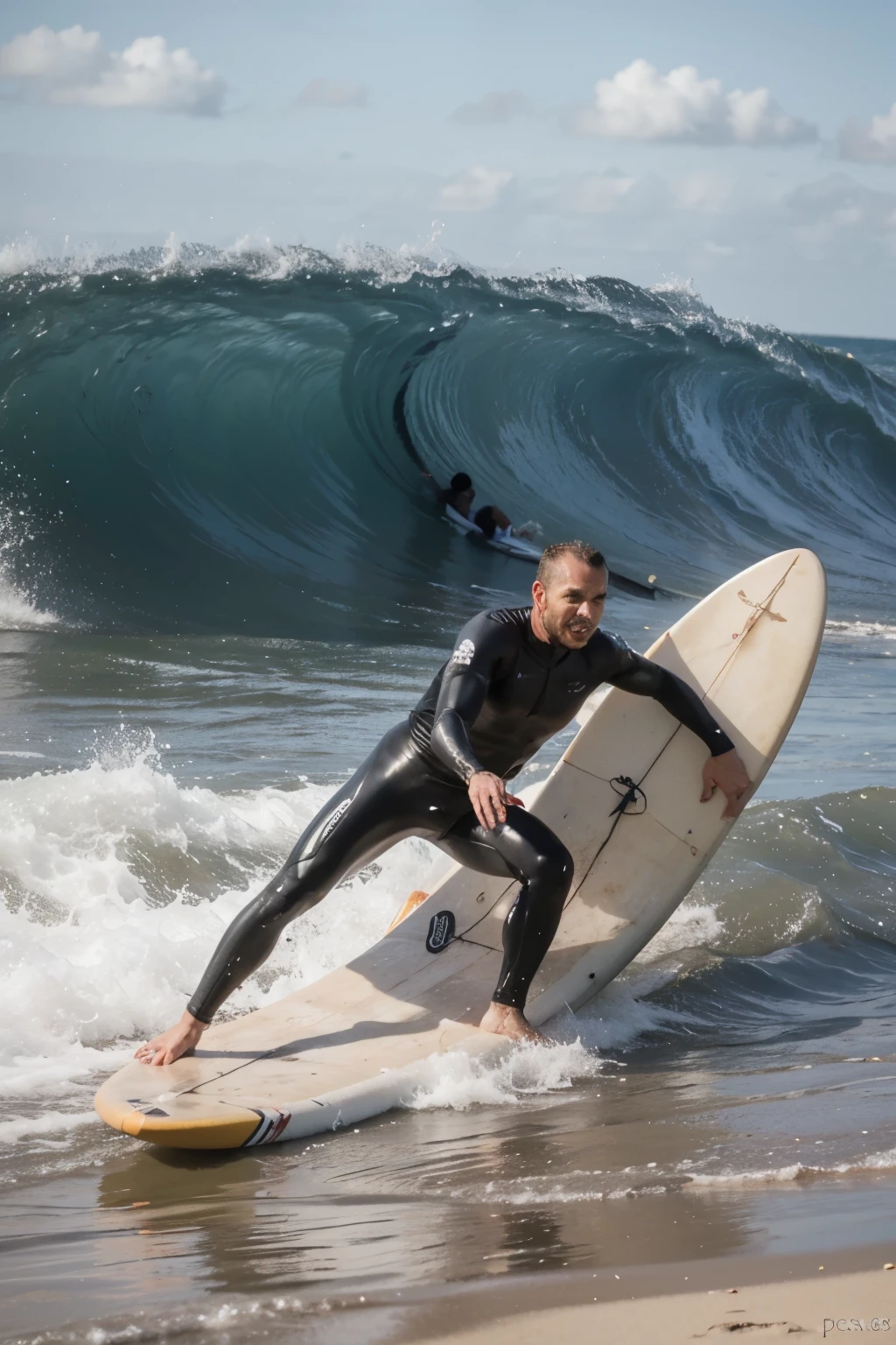 rato pegando onda com prancha de surf
