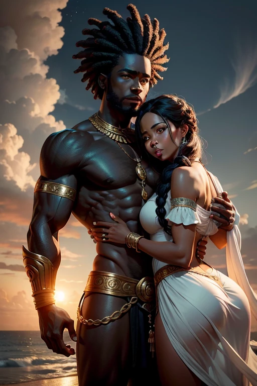 Black god, god of wind, with his wife