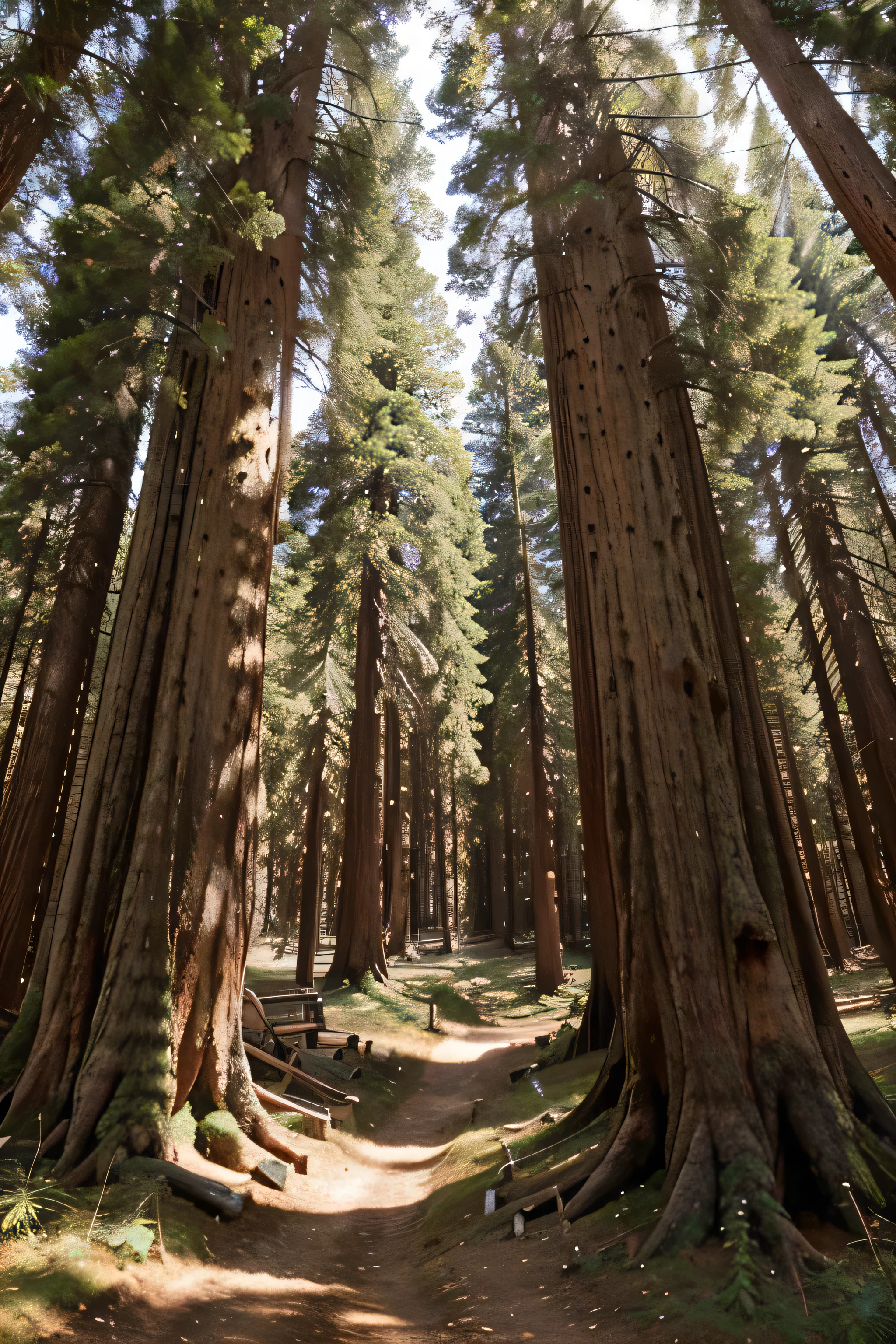 Que tal uma imagem de um majestoso bosque de sequoias? Imagine yourself standing in front of these ancient trees, their giant trunks stretching into the sky like pillars of a natural cathedral. The sun pours its rays through the green leaves, creating a dance of light and shadow across the mossy floor. A gentle breeze ruffles the treetops, fazendo um sussurro reconfortante. In the clearing ahead, a solitary deer feeds serenely, while a family of squirrels plays among the tree roots. It is a scene of calm and serenity, where the grandeur of nature envelops you in its untouched beauty.