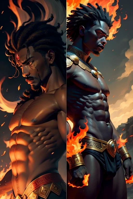 Black god, god of wind, against god of fire