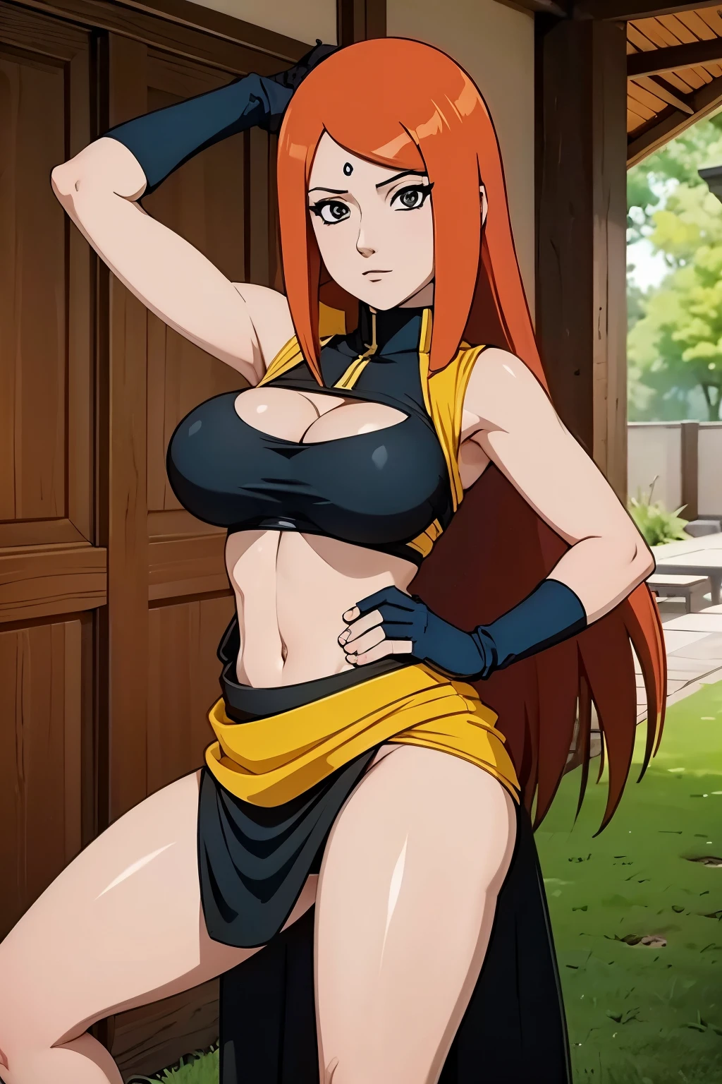 (better quality), kushina uzumaki sexy dress, large breast, sexy pose
