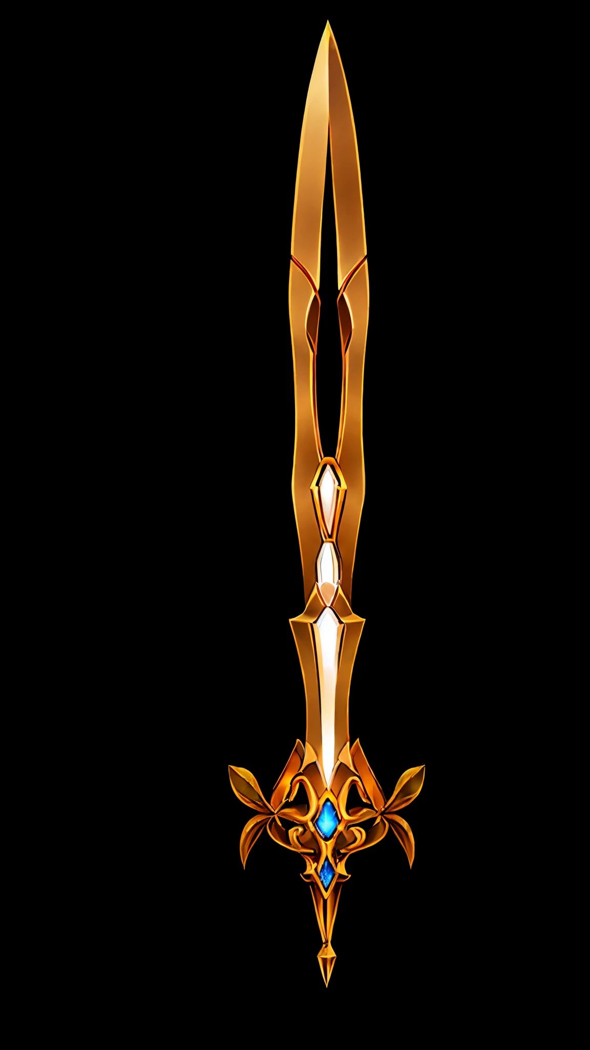 Game Art of golden blade with long hilt, best quality, Trending on Artstation, masterpiece,