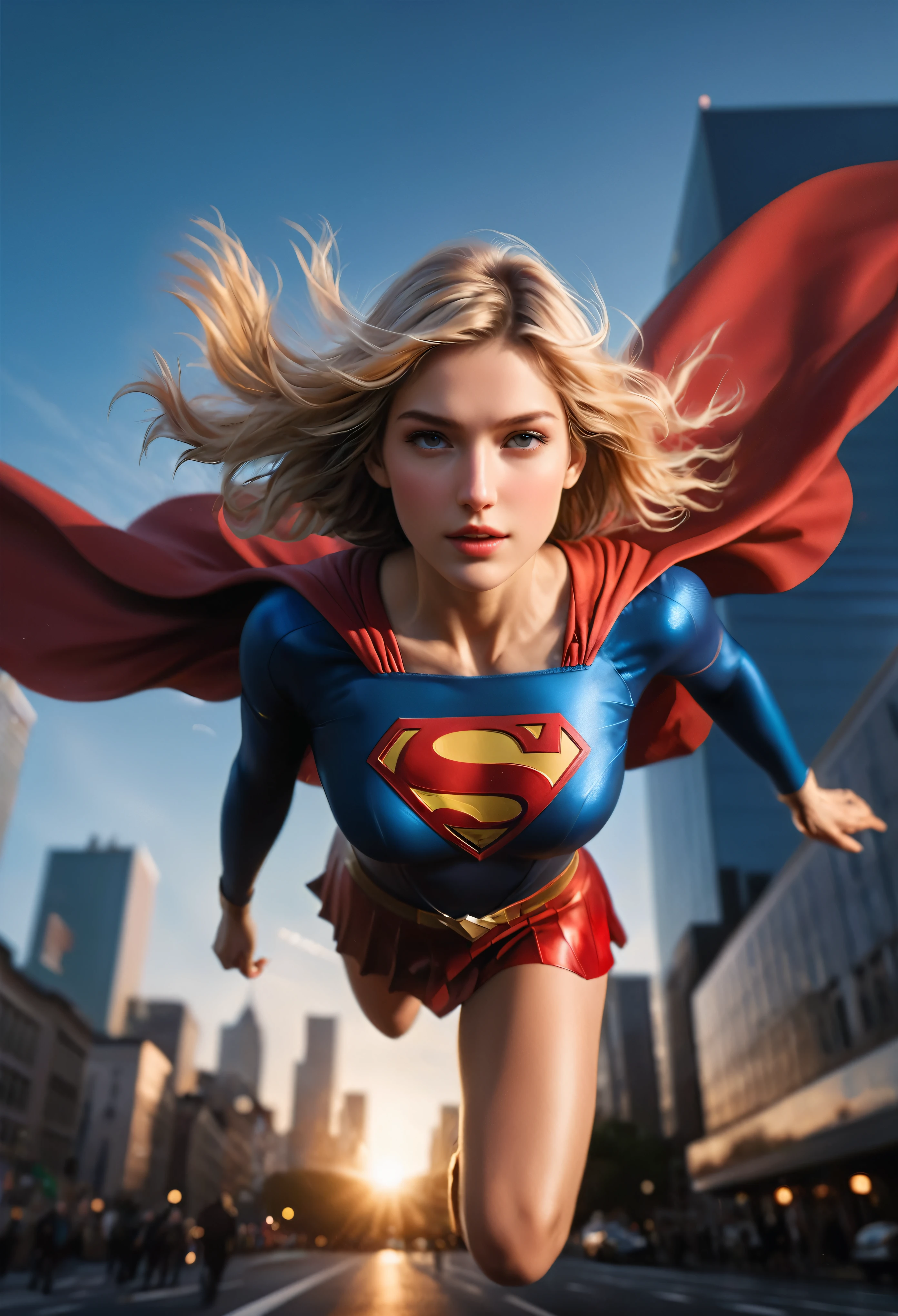 ((Masterpiece in maximum 16K resolution):1.6),((soft_color_photograpy:)1.5), ((Ultra-Detailed):1.4),((Movie-like still images and dynamic angles):1.3), ((motion blur):1.1),((Ultra wide angle):1.5),((fisheye lens photo):1.3). | ((Cinematic close up photo of a Supergirl flying above City):1.2), (Supermodel beauty with messy blonde hair and aquiline nose), ((Close up cinematic portrait):1.3), ((View from her lower behind):1.5), ((tyndall effect):1.1), ((golden hour):1.2), ((sense of speed):1.1), (shimmer), (visual experience), (Realism), (Realistic), award-winning graphics, dark shot, film grain, extremely detailed, Digital Art, rtx, Unreal Engine, scene concept anti glare effect, All captured with sharp focus. Rendered in ultra-high definition with UHD and retina quality, this masterpiece ensures anatomical correctness and textured skin with super detail. With a focus on high quality and accuracy, this award-winning portrayal captures every nuance in stunning 16k resolution, immersing viewers in its lifelike depiction. Avoid extreme angles or exaggerated expressions to maintain realism. ((perfect_composition, perfect_design, perfect_layout, perfect_detail, ultra_detailed)), ((enhance_all, fix_everything)), More Detail, Enhance. Rendered in ultra-high definition with UHD and retina quality, this masterpiece ensures anatomical correctness and textured skin with super detail. With a focus on high quality and accuracy, this award-winning portrayal captures every nuance in stunning 16k resolution, immersing viewers in its lifelike depiction. Avoid extreme angles or exaggerated expressions to maintain realism. ((perfect_composition, perfect_design, perfect_layout, perfect_detail, ultra_detailed)), ((enhance_all, fix_everything)), More Detail, Enhance.
