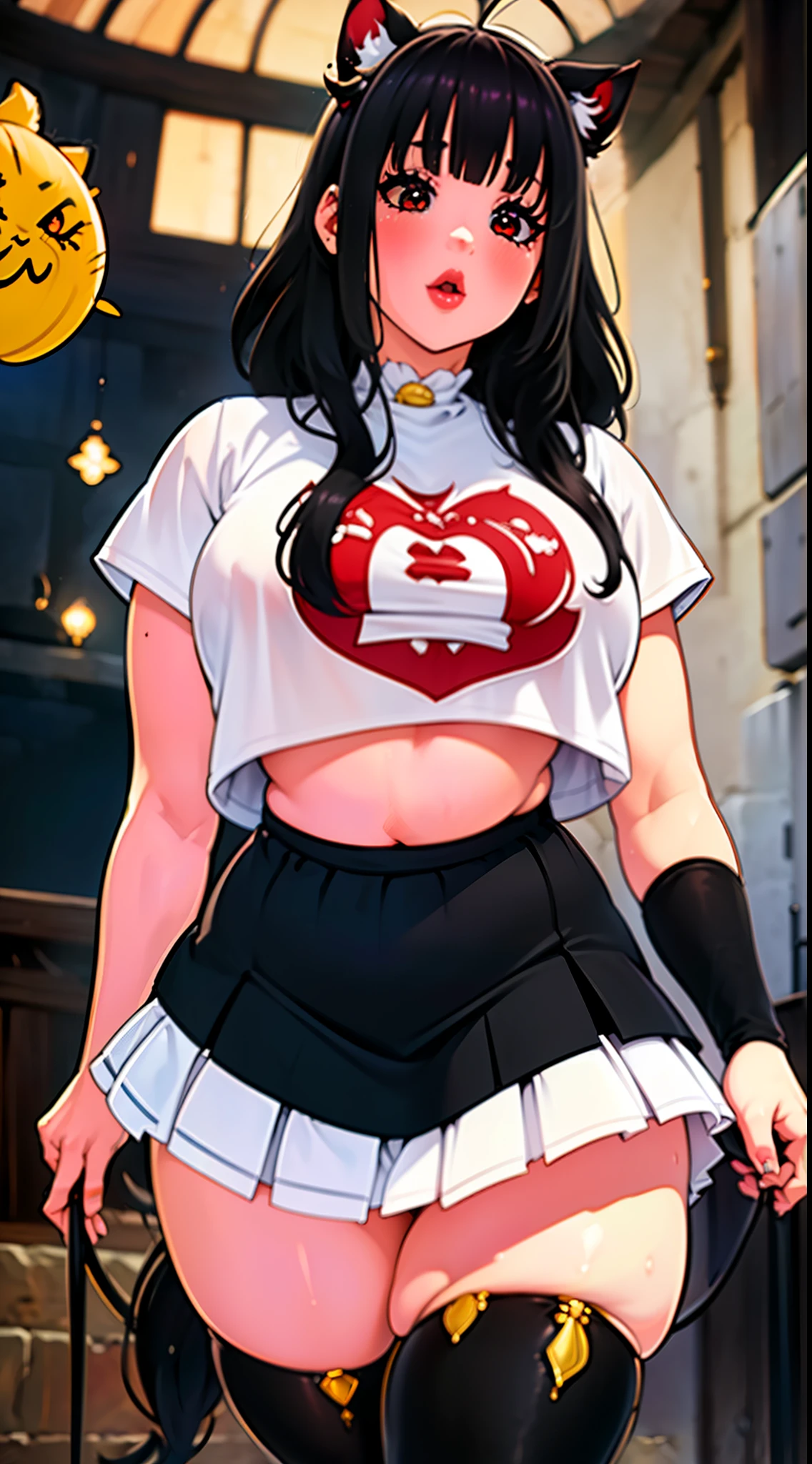 She could be a strong and self-confident girl, with a cute and submissive girl style that reflects her own rugged attitude with medium-large breasts and a large, pronounced waist with a plaid mini skirt. He could have medium-long hair with a touch of messiness, an intense look and a bold and striking style of dress. Despite his outward appearance, he would be a person with a tender and protective heart towards his partner, appreciating his femininity and valuing his emotional connection.
