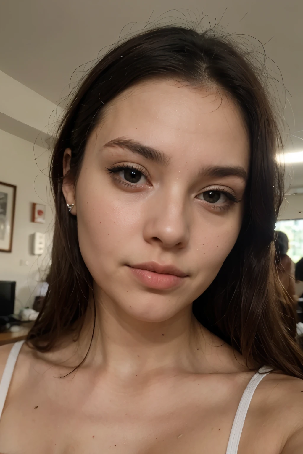 rosto de uma mulher seria