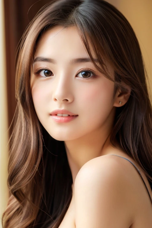 (((8k,Very detailed,Attention to detail、highest quality,masterpiece,Attention to detail))),RAW Photos , Realistic,Professional Lighting,beautiful黒い瞳,Glossy lips,beautiful黒い Eyes,White skin、Deep black eyes,とてもbeautiful顔,とてもbeautiful顔、beautiful顔,beautiful, Glossy lips,beautiful Eyebrows,Realistic Skin, Young Gravure Idol,Very cute woman , Young Gravure Idol, Young Gravure Idol, とても美しくてかわいいbeautiful 21 year old 美女,Incredibly beautiful and elegant,beautiful 21 year old 美女,Natural soft light,(Shiny Hair,,beautiful and kind eyes:1.5),Gentle features,Shapely breasts,Long Hair,beautiful posture,Natural Makeup,Looking into the camera,Japanese women,