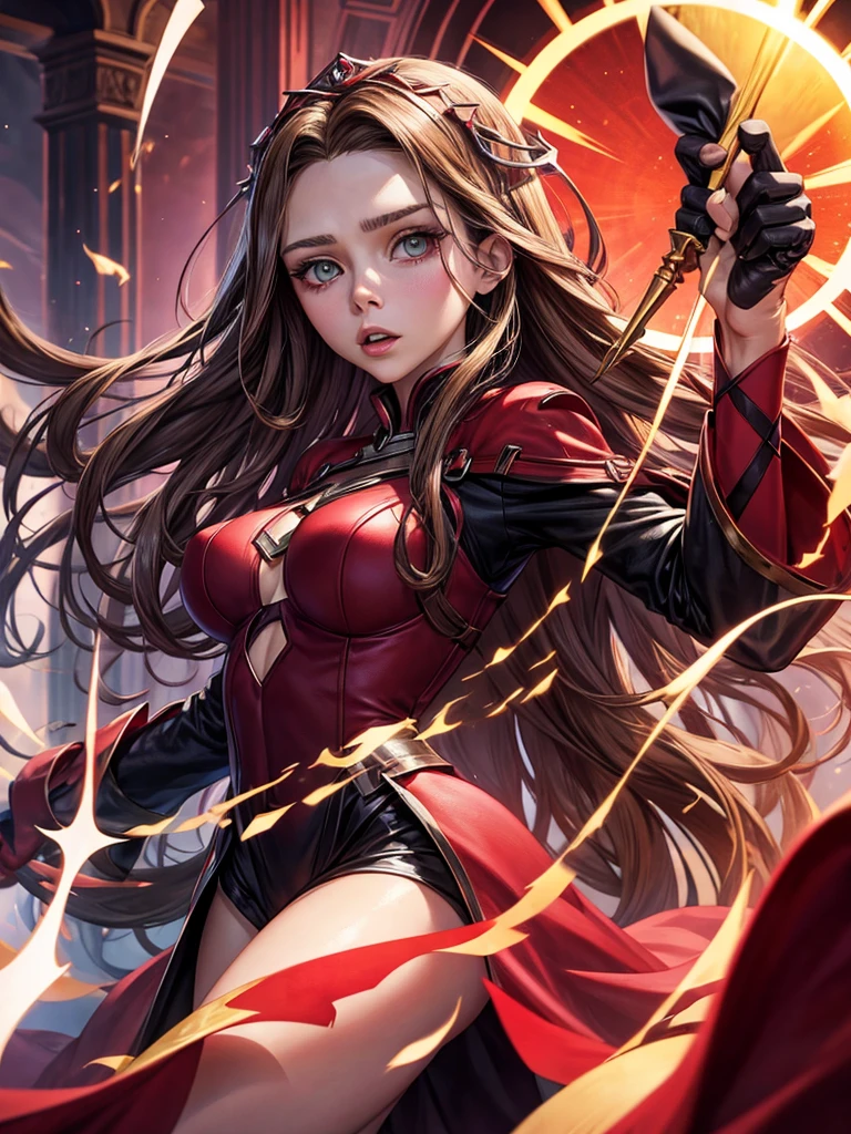 Elizabeth Olsen, scarlet witch, big tits, dark palace. casting spells, black book.