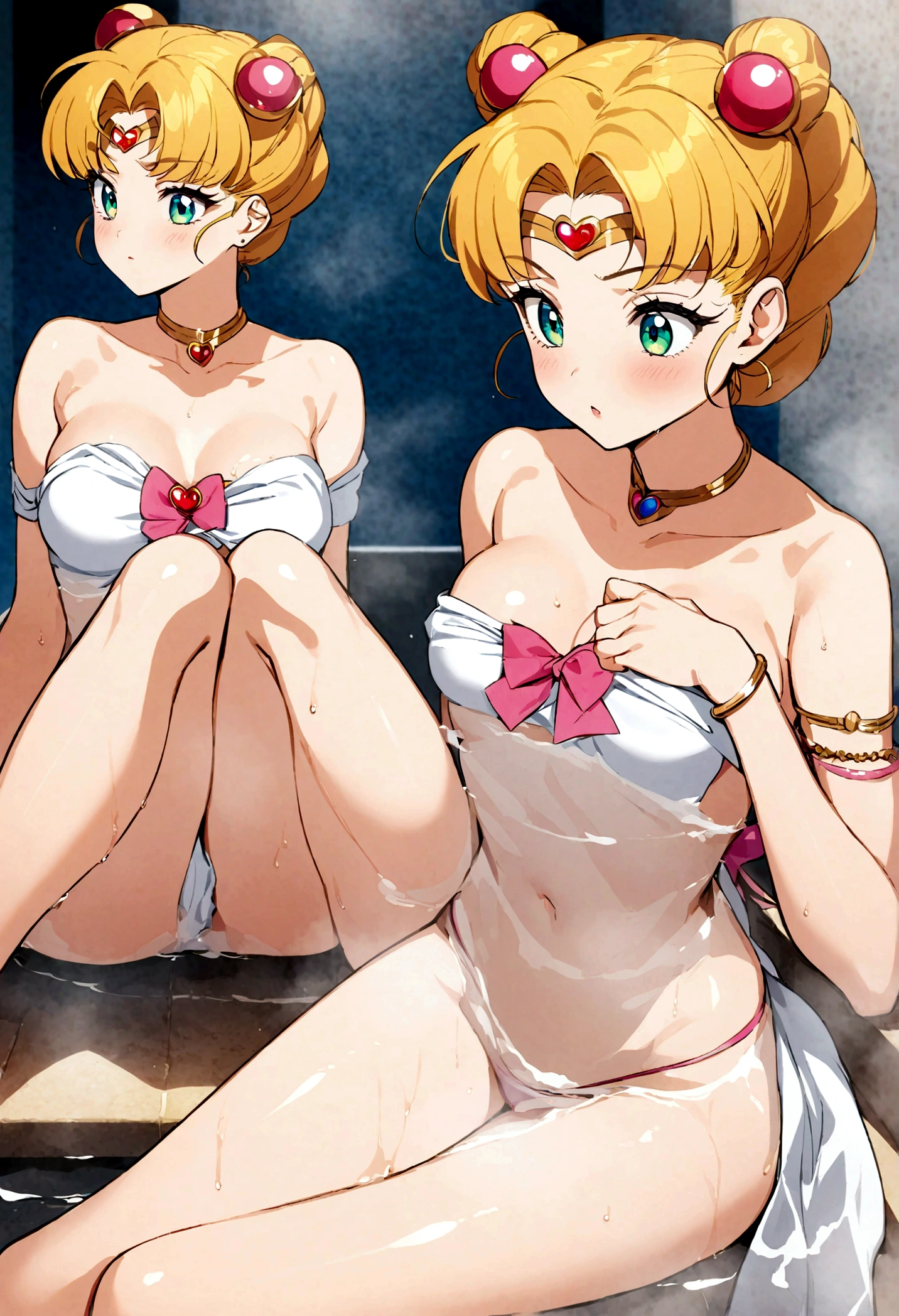 1girl, sailor moon, bishoujo senshi sailor moon, taking a bath
