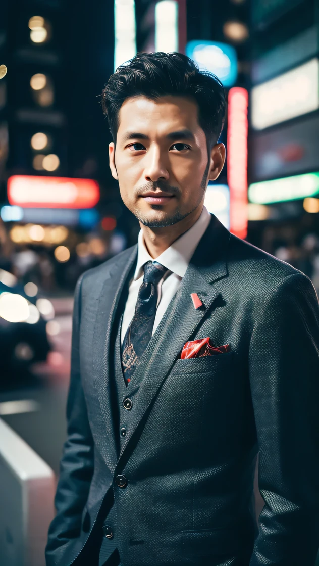 (RAW photo, highest quality)(8k, highest quality, masterpiece: 1.2), Super detailed, super resolution, (realistic, realistic photo: 1.37) Tokyo, man in his 30s, Japanese, suit