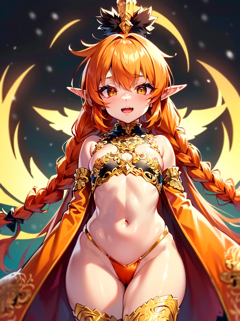 cute elf,(((little ,tiny little body,little))),(((s old))),((anime elf with extremely cute and beautiful orange hair)), (((elf))), (((elf ears))),
(((flat chest))),((((black hair:1.35,messy orange hair,long hair,huge braids,colored inner hair,ear breathing)))),(((orange_eyes:1.3))),intricate eyes,beautiful detailed eyes,symmetrical eyes,big eyes:1.5,(((lustrous skin:1.5,bright skin: 1.5,skin tanned,shiny skin,very shiny skin,shiny body,plastic glitter skin,exaggerated shiny skin,illuminated skin))),(detailed body,(detailed face)),
cute,slutty,erotic,daring,(((nsfw))),
zettai ryouiki,revealing clothing,show skin,(((Sexy orange coat, orange coat outfit, wearing a orange coat:1.3,orange winter coat))), ((orange mini-skirt,orange mini skirt with furry edge,visible thong straps)),(white gloves,orange clothes,semi-naked,with little orange clothing,((((furry edge clothing)))),(((intricate outfit,intricate clothes,embroidered outfit,ornate outfit))),
(dynamic pose:1.0),embarrassed,(centered,scale to fit dimensions,Rule of thirds),
((snowy pine forest at night)),with dark stormy clouds,winter,scenery:1.25,((snow forest background)),Christmas tree,
highres,sharp focus,(ultra detailed,extremely detailed),(photorealistic artwork:1.37),(extremely detailed CG unity 8k wallpaper),(((vibrant colors,vibrant theme))),(intricate),(masterpiece),(best quality),