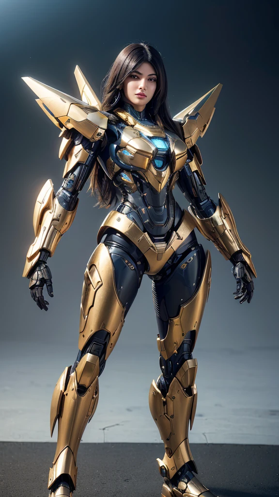 Super detailed, advanced details, high quality, high quality, High resolution, 1080p, hard disk,(pharah),(fareeha・amari),beautiful cyborg woman,Mecha cyborg girl,battle mode,Mecha body girl,she is wearing futuristic pharah mecha,A powerful cyborg woman, sleek and futuristic, with advanced mechanical augmentations that enhance her strength and capabilities.