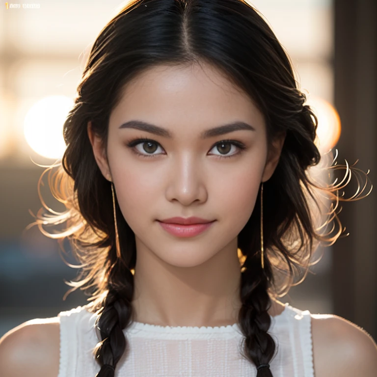 (masterpiece, best quality:1.2), (8k uhd, 16k, 32k, ultra high res), (photorealistic:1.37), (RAW photo), ultimate-realistic, ultimate-realistic details, ultimate-realistic texture, ultimate-intricate details, ultimate-realistic lighting, ultimate-realistic shadow, japanese girl, 24yo, ultimate-cute face, ultimate-RAW skin, ultimate-eyes, A Photorealistic full-body portrait of a fabulous, funky, , teen girl badass driver in a candid solo post-apoc portrait for Mad Max: Fury Road film, with a playful, quirky, snarky, smirking expression, wearing elegant ancient haute couture. She looks 18 and 5'2": Japanese-Colombian, with (flat, athletic, well-muscled physique similar to Zendaya). Heavy eyeliner. Tasteful natural makeup. Sleek black hair is Asian-textured, extremely asymmetrical, in a messy tumble-down updo with sidebraids. Wearing daring, fabulous stunning showstopper outfit in bold, bright, high-contrast colors, strong shapes, cut-outs. Wild skirt. Joyful, sarcastic, teasing smiling attitude. Dynamic, pin-up pose. Blank background. Ultra realistic, 8k HD, Hypermaximalist. Golden ratio. dramatic sun lighting, sun flare ((Ultra Long Exposure)), intricate details on face, body, & outfit