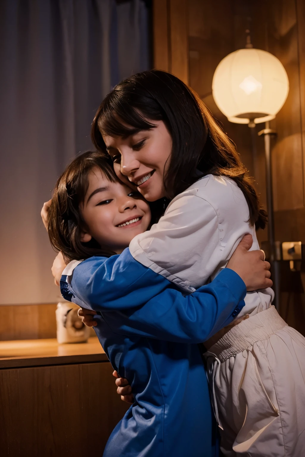 An image that says happy night sister that has Disney characters hugging one that is male
