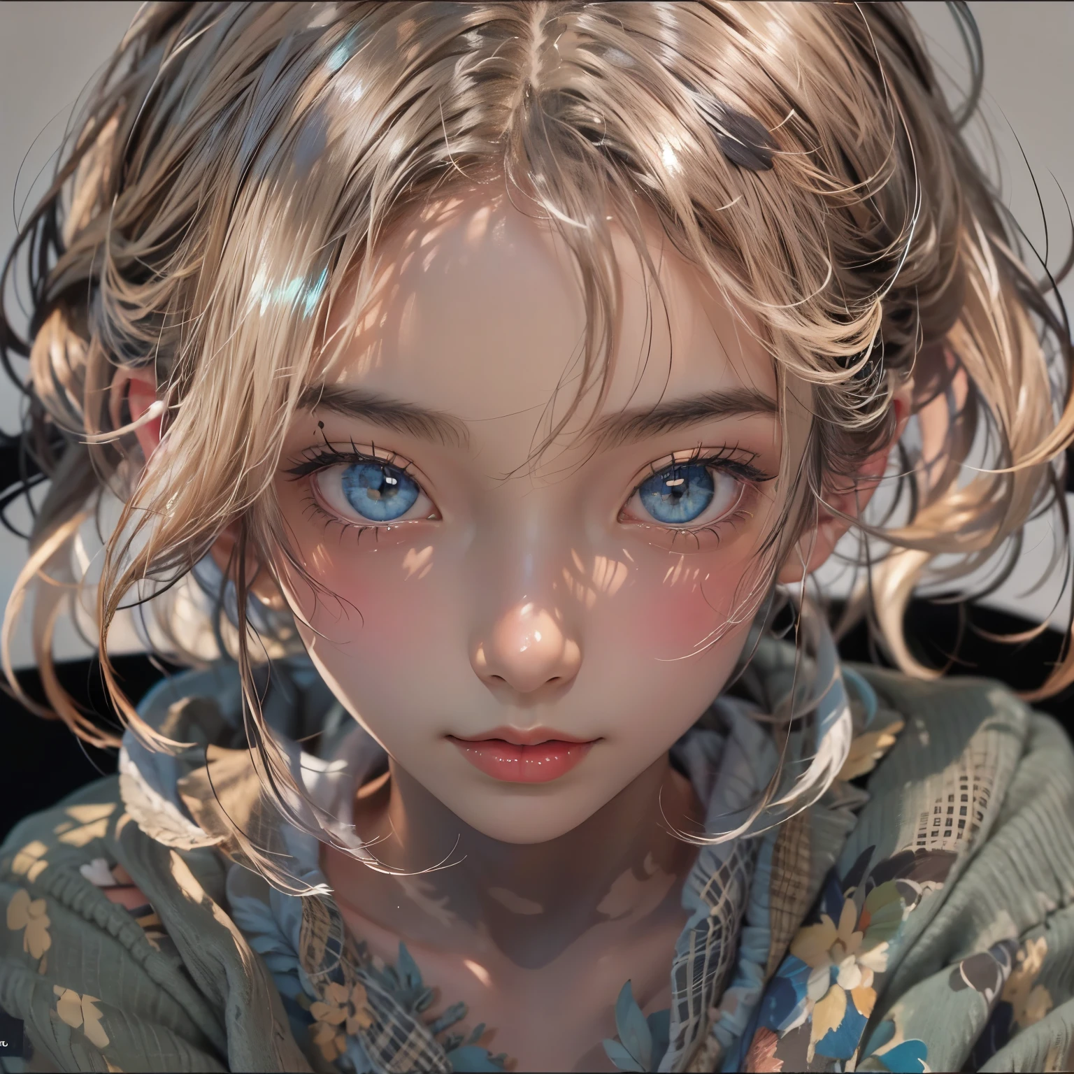 Polychrome, One girl, night, dark, Blonde, View Viewer, Upper Body, In-person audience, Limited edition palette, Black background, Shine,
