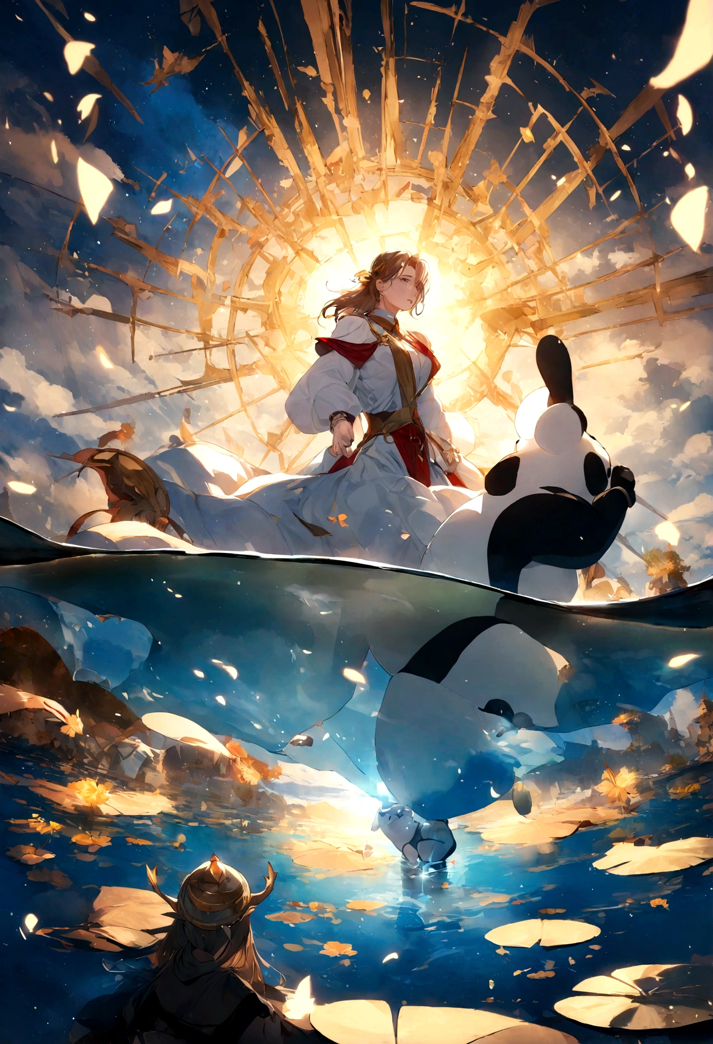 An inspiring ultra-high-definition 3D scene,Mostrando um Panda, Watch yourself reflected in a peaceful lake with Pokémon. Lindamente apresentado,The details are all in place, Veja as bolhas soprando suavemente no ar, Todo mundo tem um bom desejo. Bolhas capturam reflexos do sol poente, Seja um sonhador, magic effect. The overall atmosphere is mild, Full of hope and tranquility