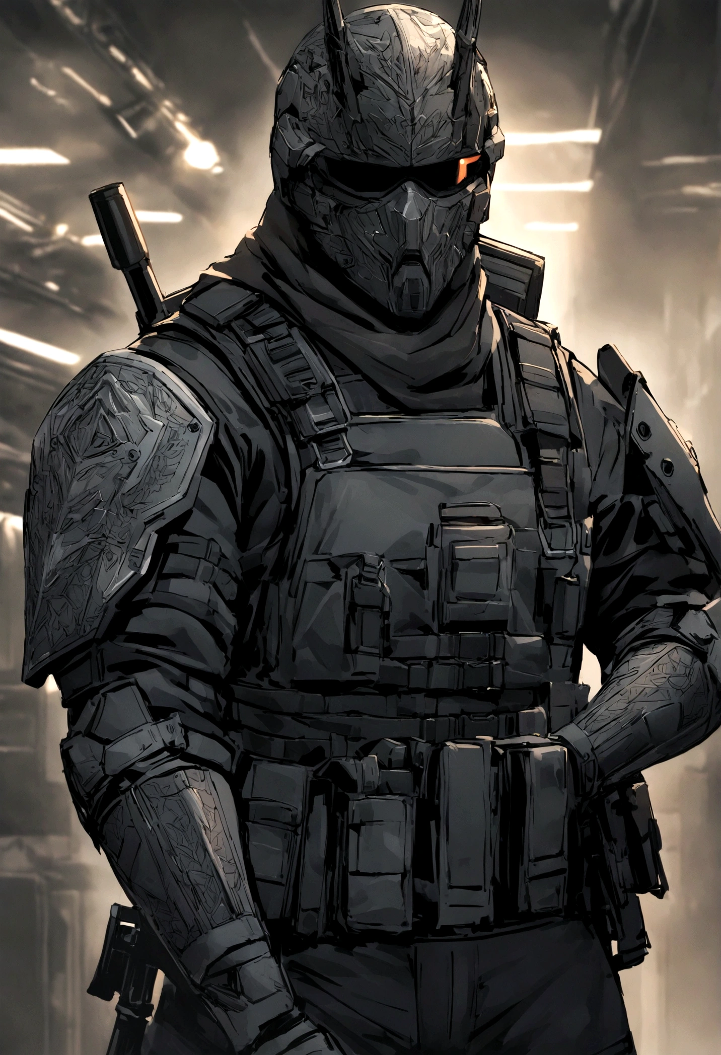 Um logotipo da equipe de Airsoft "Nordic Strike Force". Apresenta um jovem guerreiro viking feroz e estilizado de perfil virado para direita, com capacete militar camuflado que imite os rangers americanos modernizado ,with black beards and armor adorned with intricate Nordic patterns. No fundo, the silhouette of a modern M4A1 rifle and an ax is prominently displayed, symbolizing precision and expertise and with the writing NORDIC STRIKE FORCE in the background with slight emphasis. The overall design is bold, inspiring and easily recognizable, capturing the essence of Norse warriors combined with the modernity of a special tactical unit. The absence of horns in the design ensures a sophisticated and professional appearance.