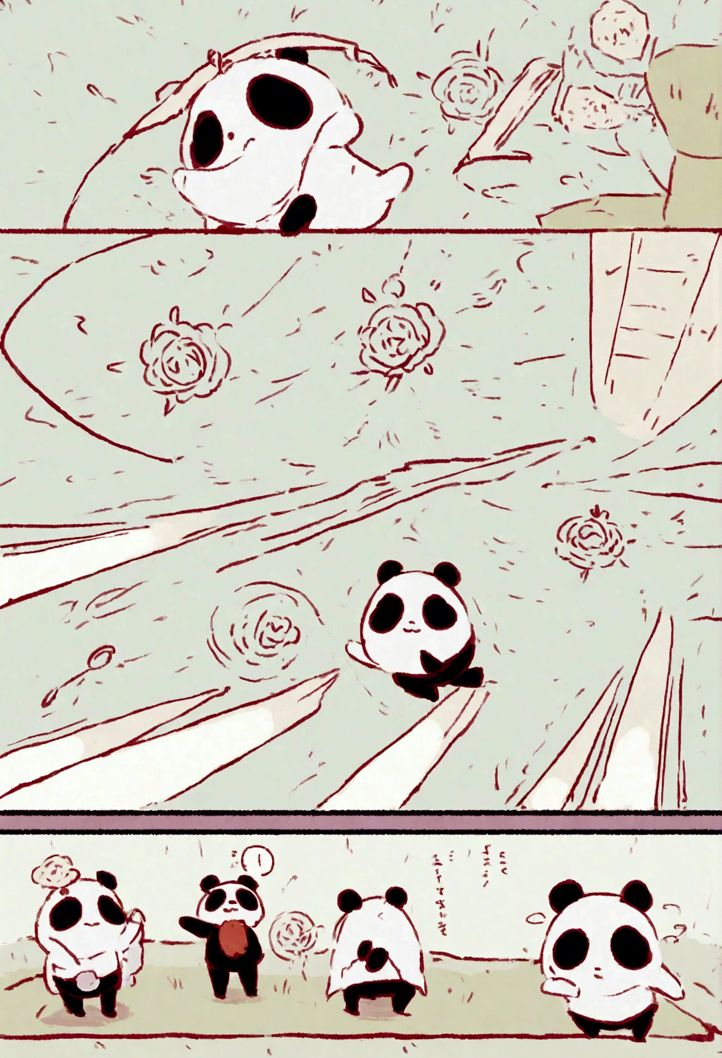 Panda Poupador em um design minimalista com linhas simples e cores suaves, segurando uma etiqueta de desconto em um fundo neutro