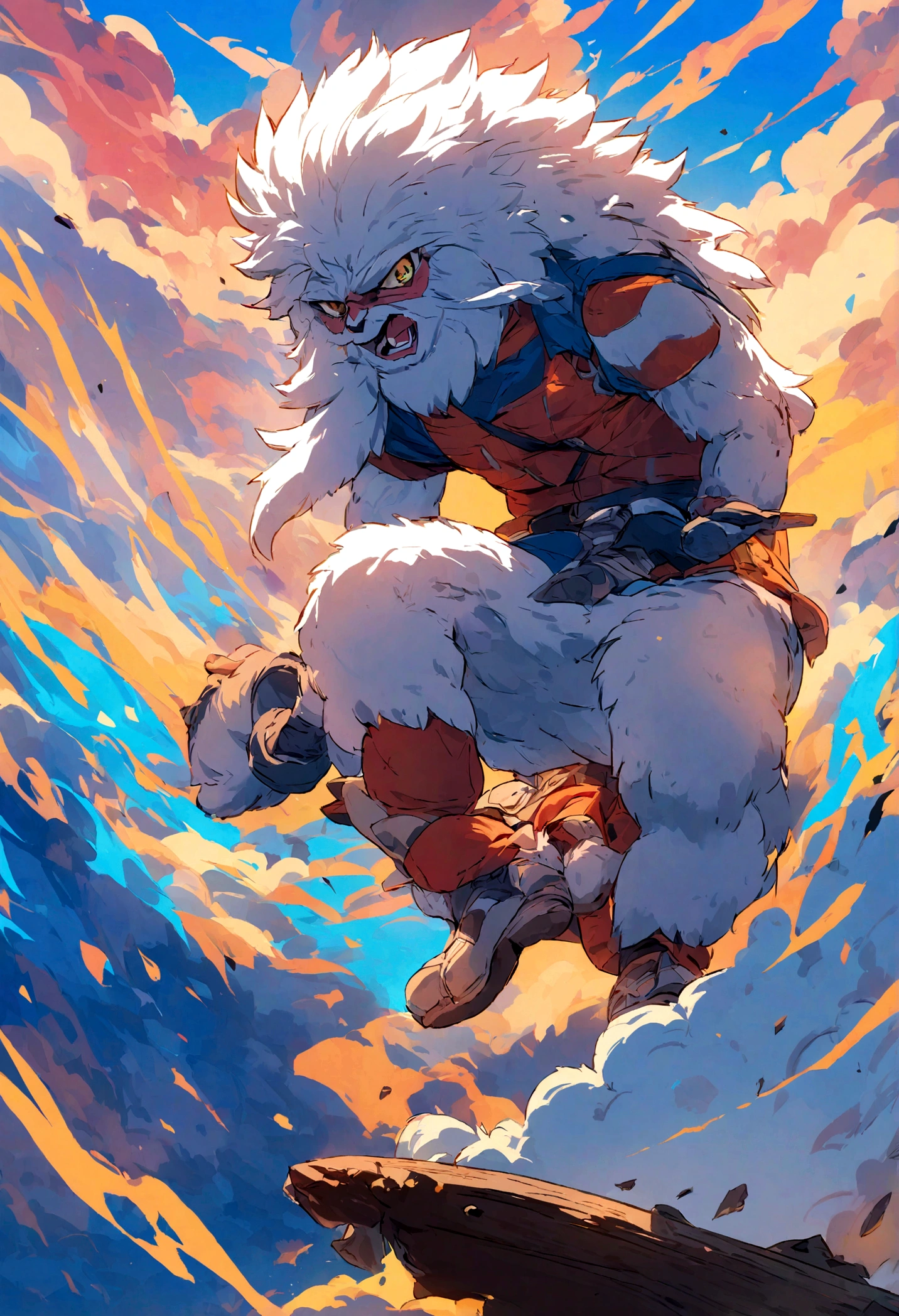 yeti tierno tomando helado manejando una motocicleta