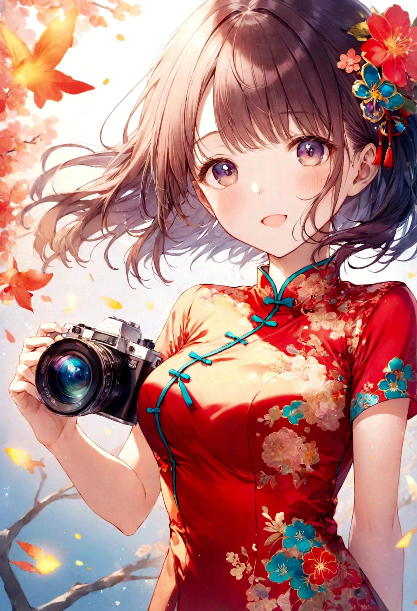 1 Girl, Cowboy Camera, cheongsam