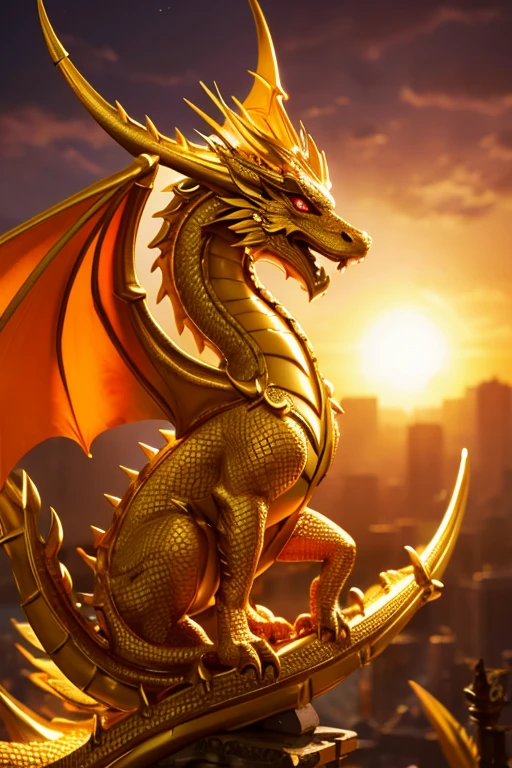Cute golden dragon