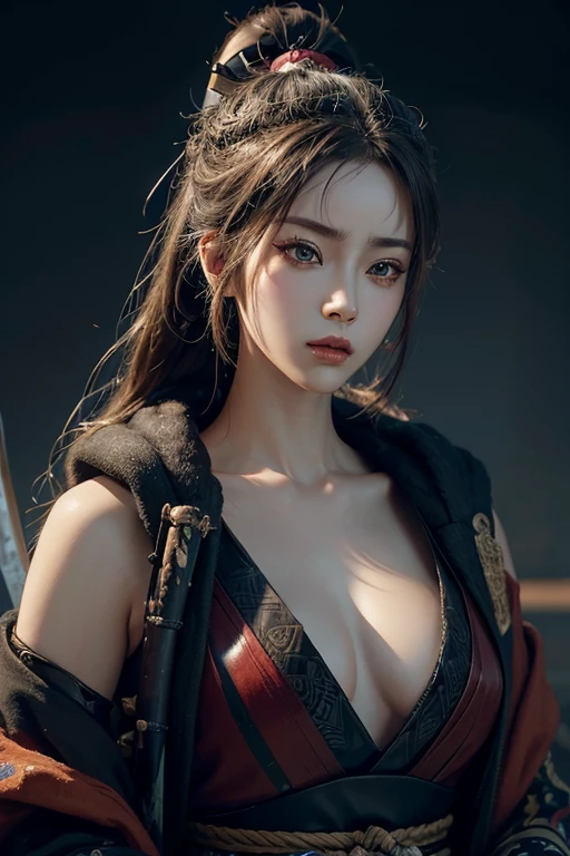a close-up upper body painting of a woman with a samurai sword in hand , very beautiful cyberpunk samurai, detailed painting 4 k, beautiful character painting, 8k high quality detailed art, 4k highly detailed art, detailed 4 k painting, highly detailed 4 k art, cgsociety